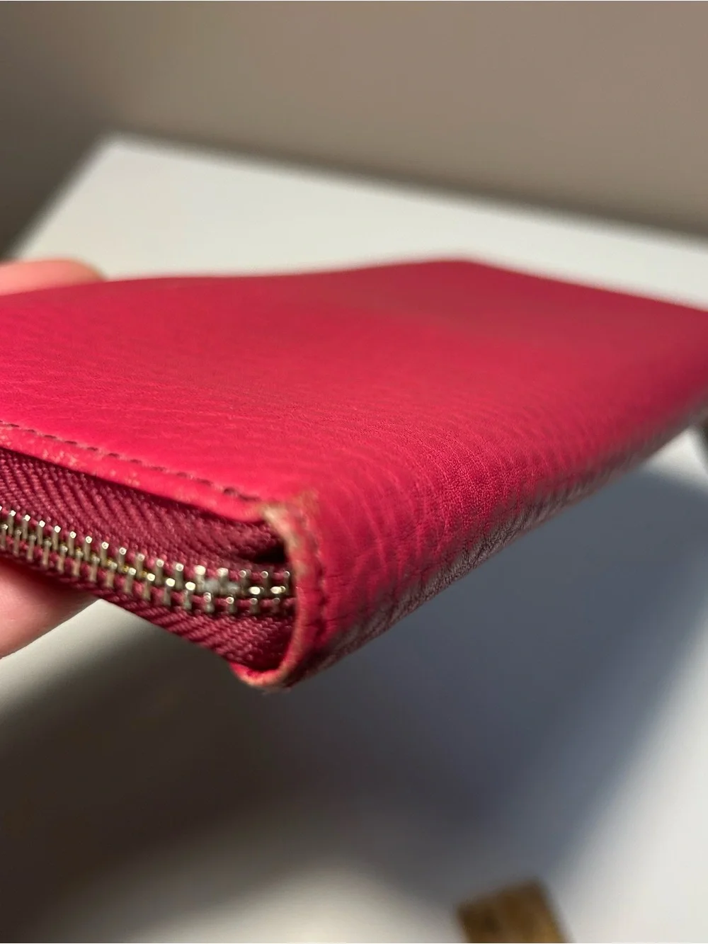 Paul Smith Fuchsia Pebbled Leather Zip Around Wallet